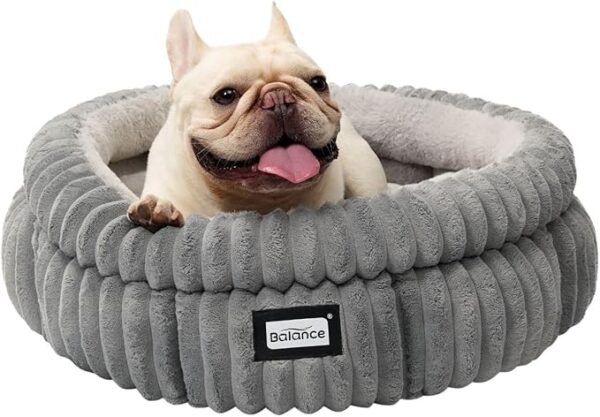 BALANCE Cat Bed Kitten Bed, Washable Round Cat Beds for Indoor Cats, Super Soft Plush Faux Fur Pet Bed for Puppy and Kitten with Anti-Slip Bottom - Image 4